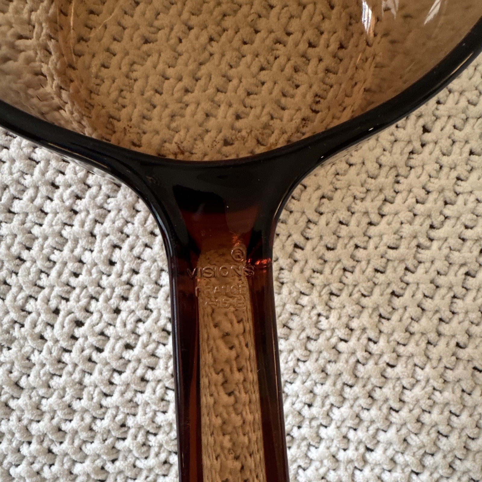Vintage Corning Visions V-1.5-B 1.5L Amber Glass Saucepan Made in France No Lid