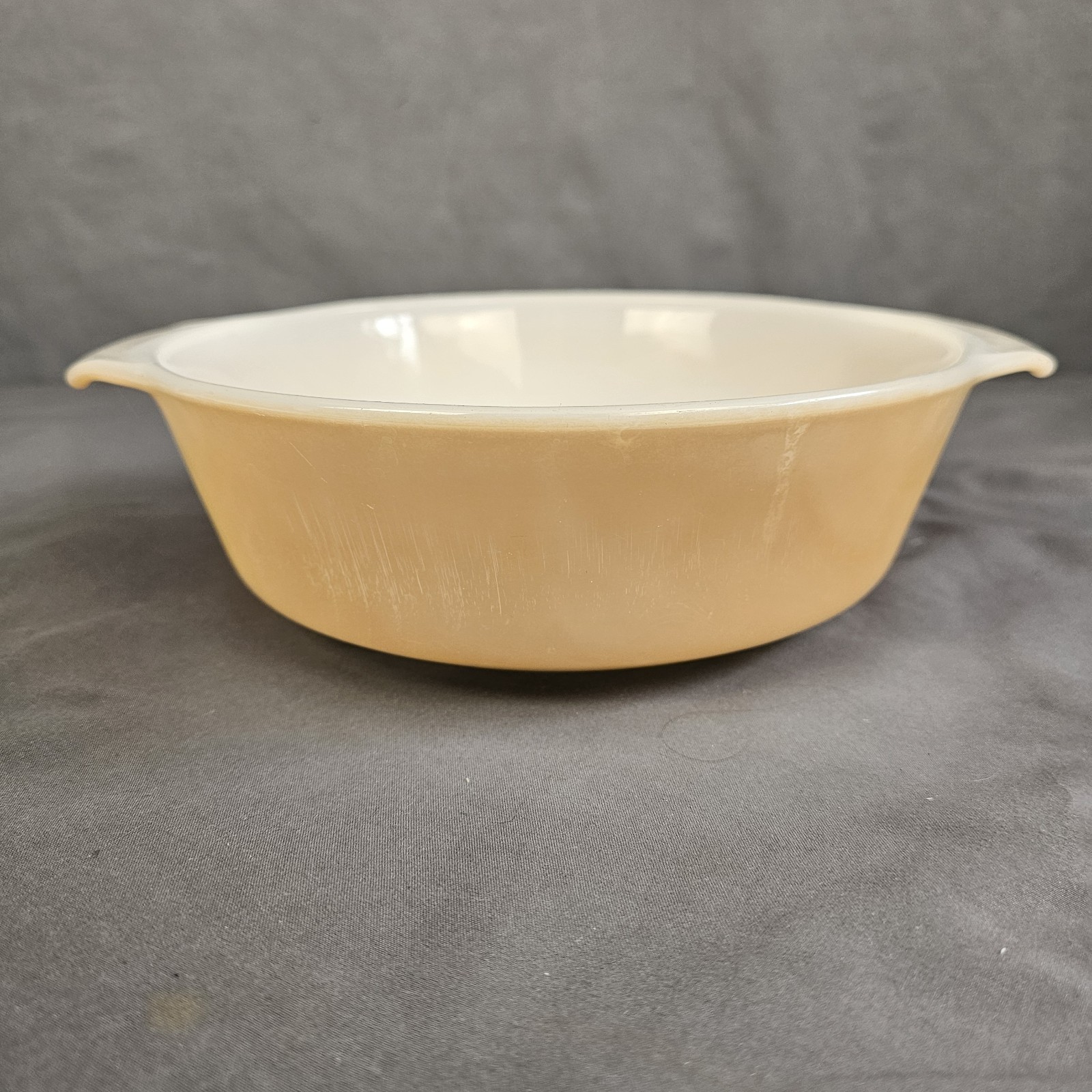 Vintage Fire King 437 USA Anchor Hocking Peach Luster Oven Ware Bowl 1.5 Quart
