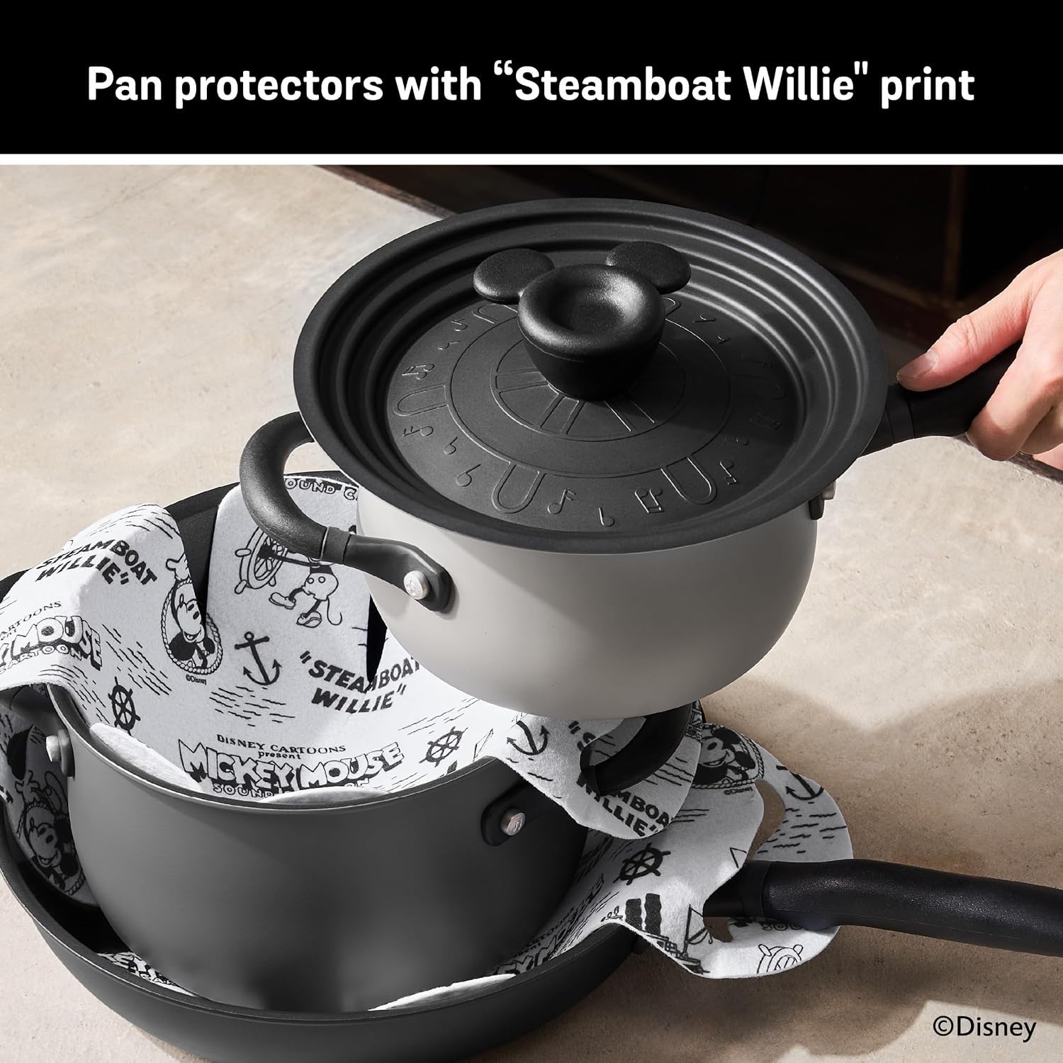 Disney 100 Meyer 4-Piece Limited Edition Nonstick Cookware Set Steamboat Willie