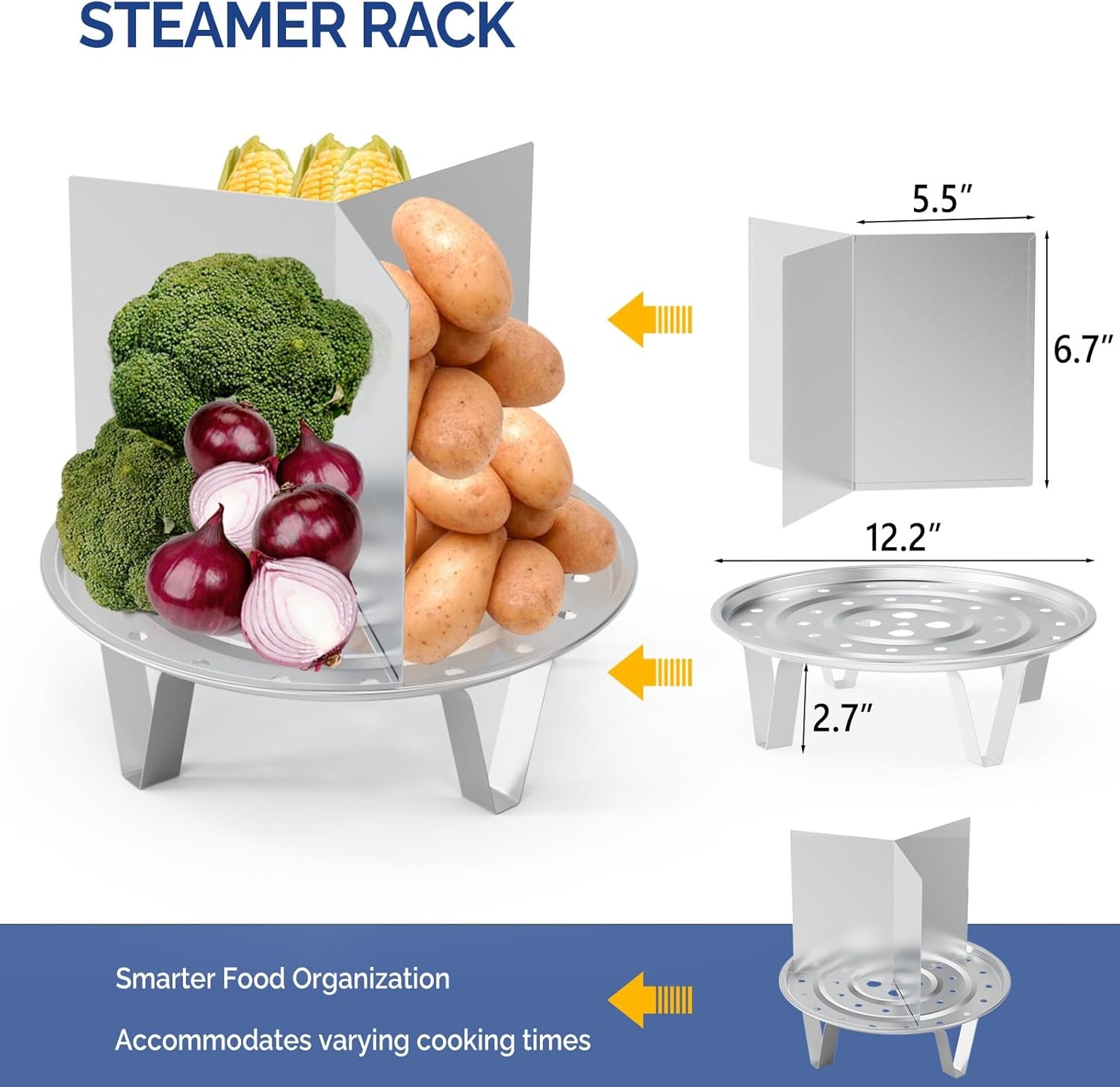 24 QT Stainless Steel Tamale Steamer Pot for Seafood Crab Vegetables Cooking