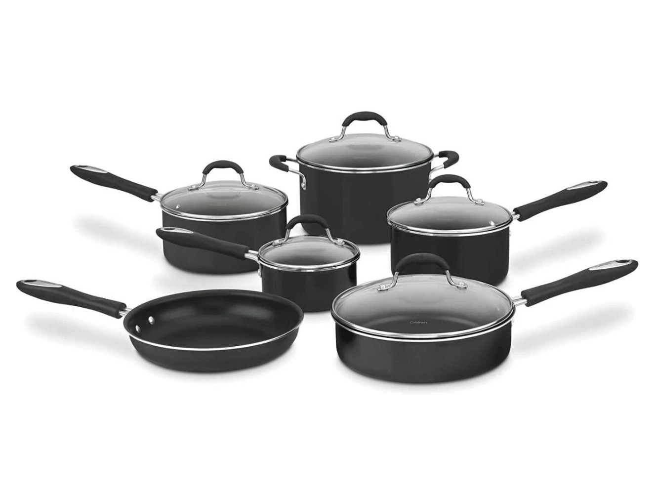 Cuisinart 11PC Aluminum Cookware Set Advantage Non-Stick 55-11BK Gas Induction
