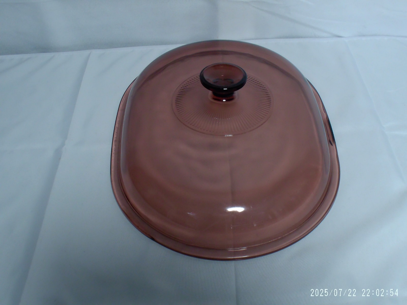 “Pre-Owned” Pyrex Cranberry Ribbed V-34-C Replacement Roaster Lid 12-5/8″x9-5/8″