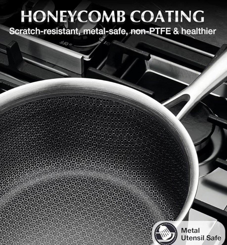 KOCH SYSTEME CS Hybrid Nonstick Stainless Steel Sauce Pan 3QT Tri-ply Silver