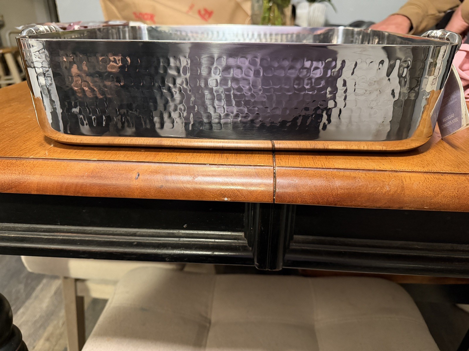 NEW RUFFONI Opus Prima Hammered Roasting Pan 38CM Stainless Steel OPR3809X