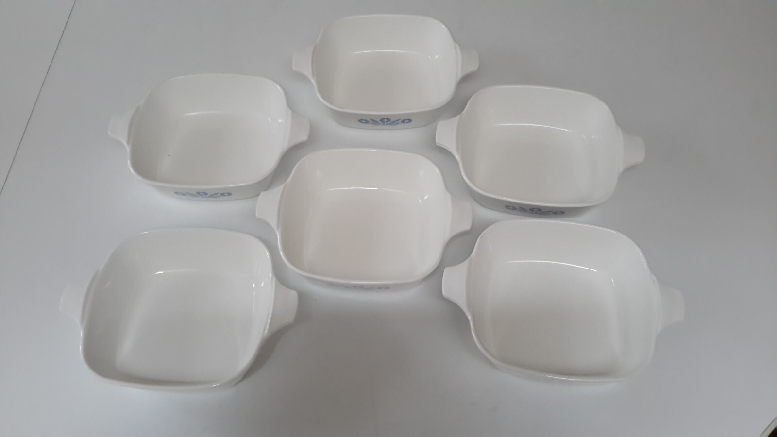 Petite Pan Corning Ware P-41 Blue Cornflower 6 12oz USA White 7″ Baking VTG