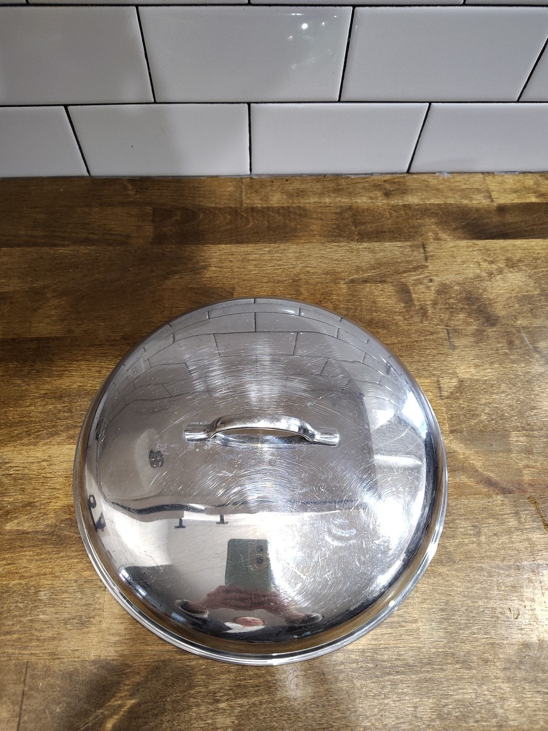 Vintage Belgique Stainless Steel Vented Lid ONLY 10.5″ Diameter Belgium