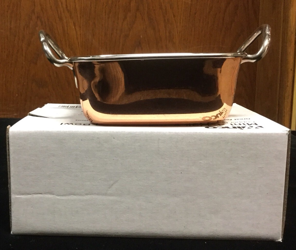 Winco Stainless Steel Mini 4-1/2″ Square Copper Plated Roasting Pan