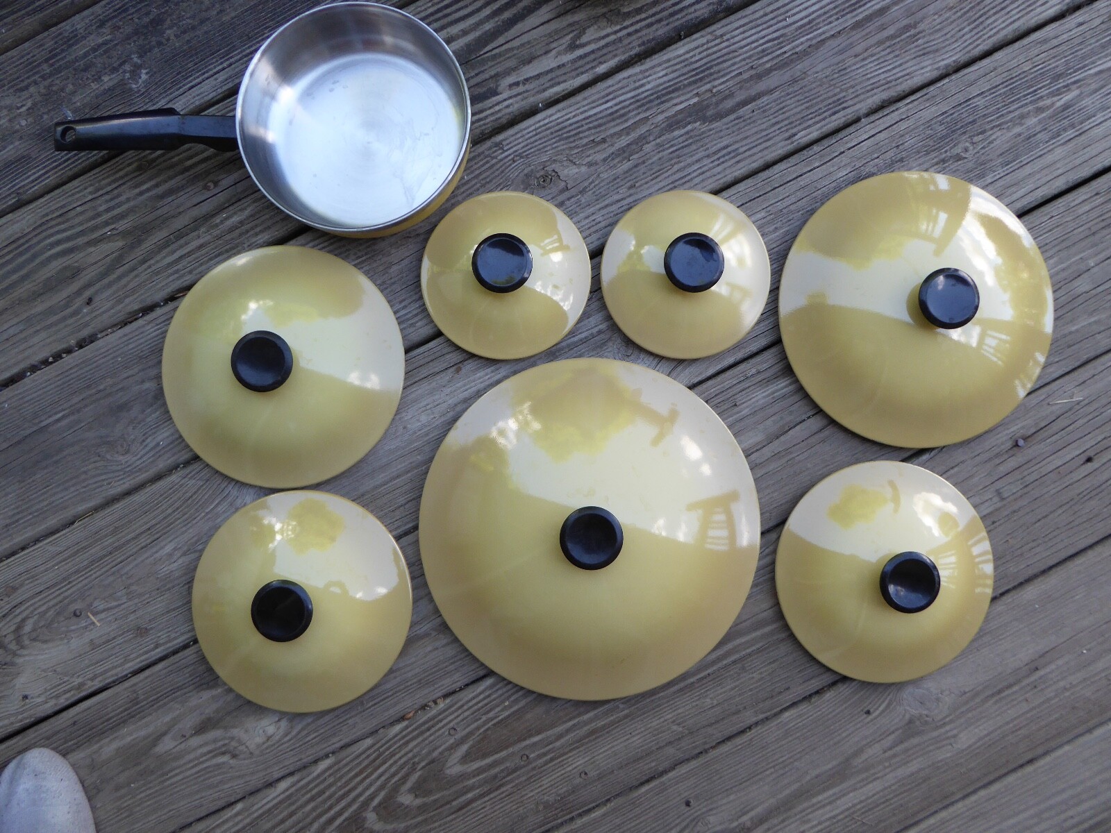 15 Piece Mid Century Cookware Set Pots Pans Lid West Bend Townhouse Harvest Gold