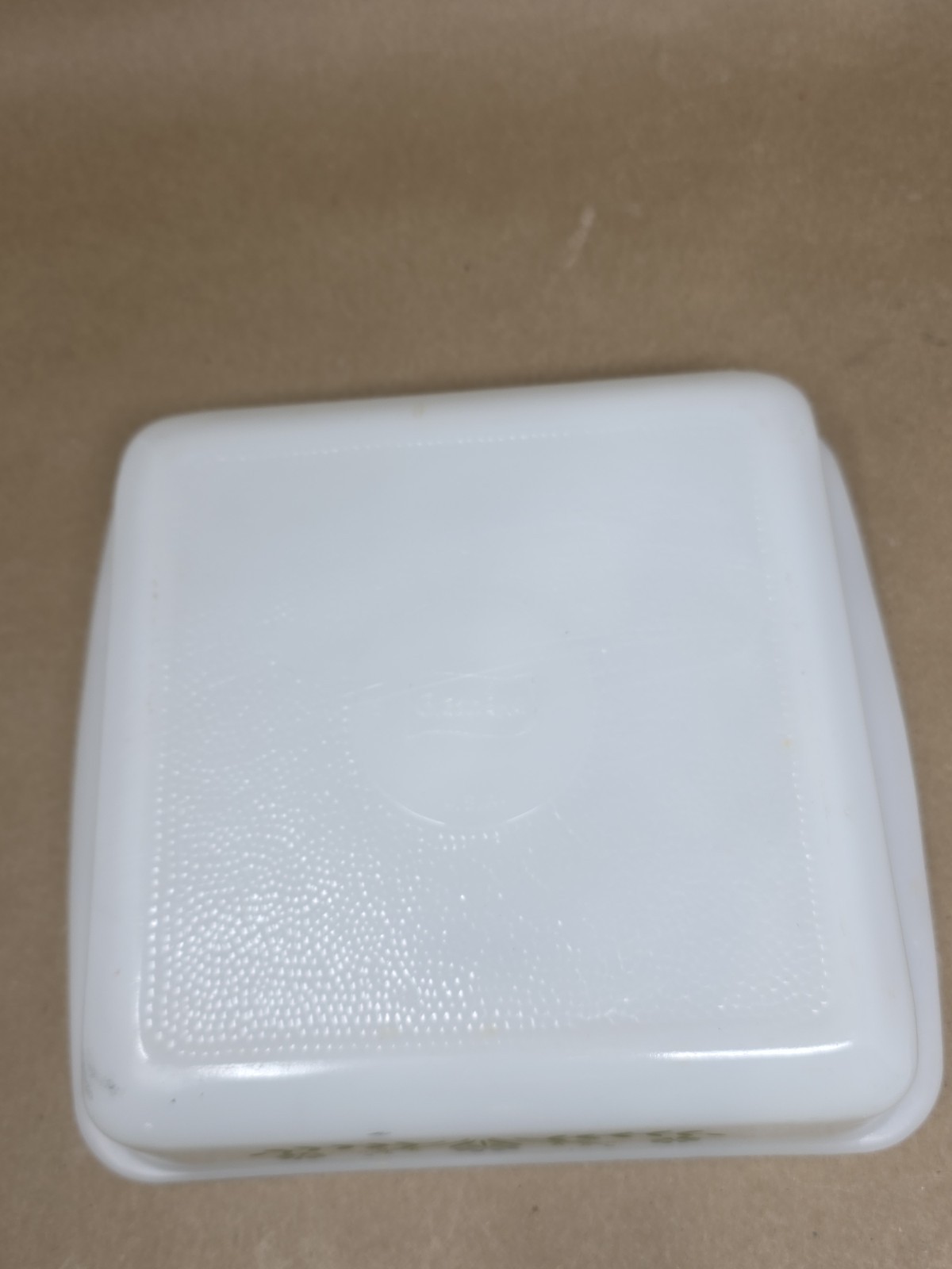 Vintage Glasbake Green “Crazy Daisy” Milk Glass 8” x 8” Square Casserole Dish