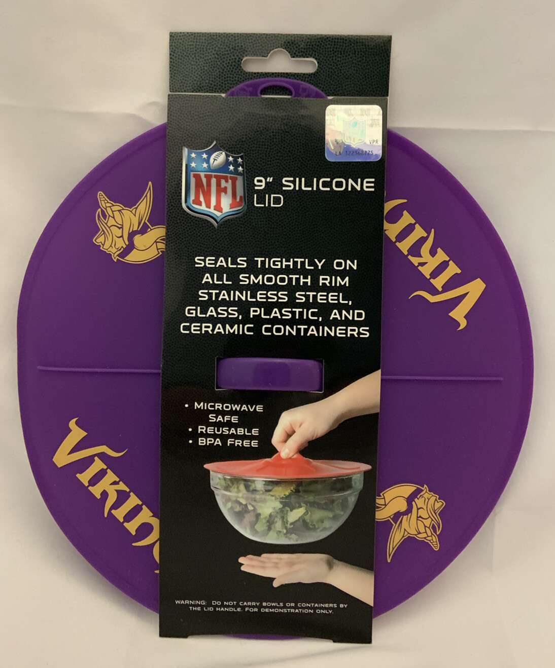Minnesota Vikings 9″ Silicone Lid Bakeware Cookware Microwave Safe