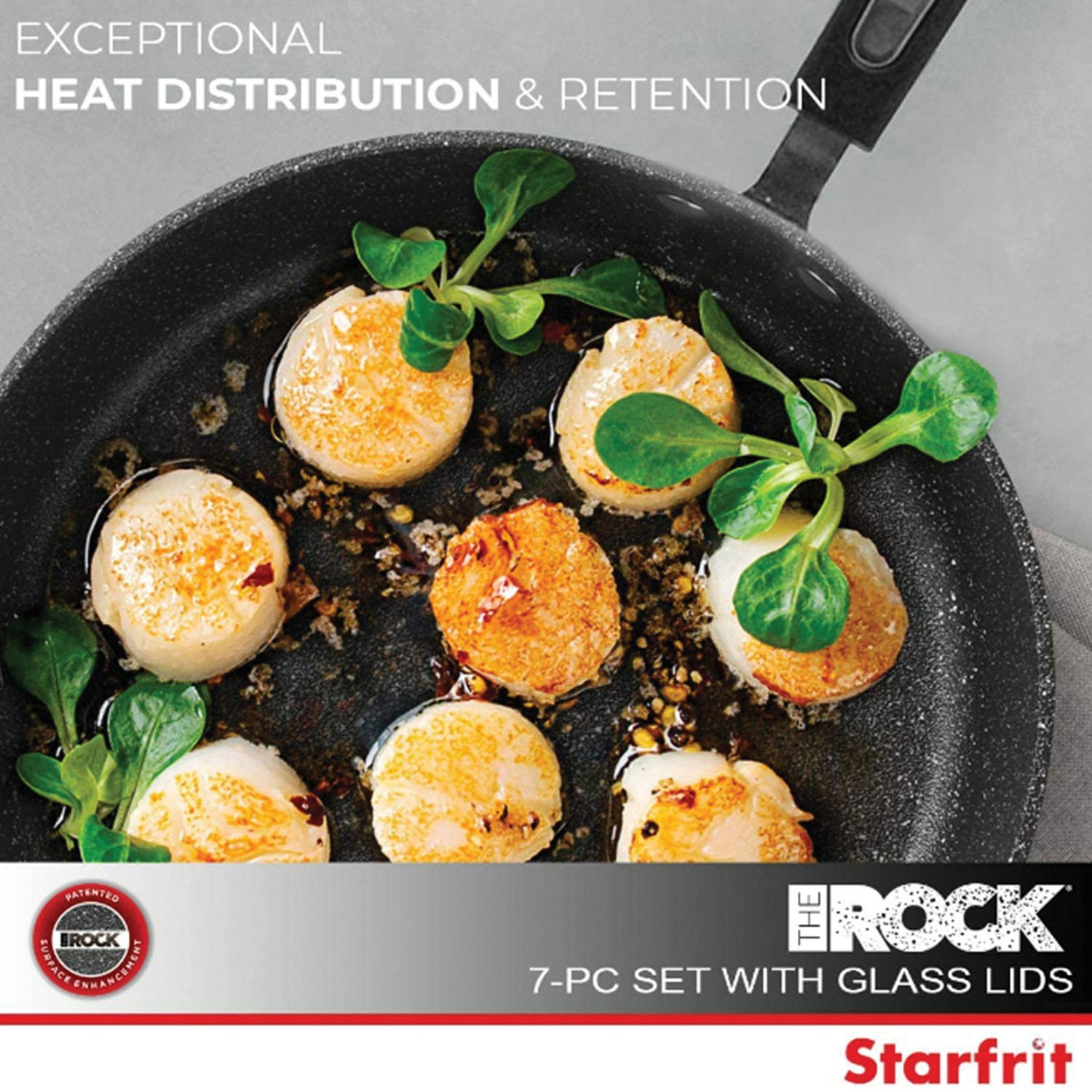 THE ROCK BY STARFRIT 030903-002-0000 7-Piece Cookware Set w/Bakelite…