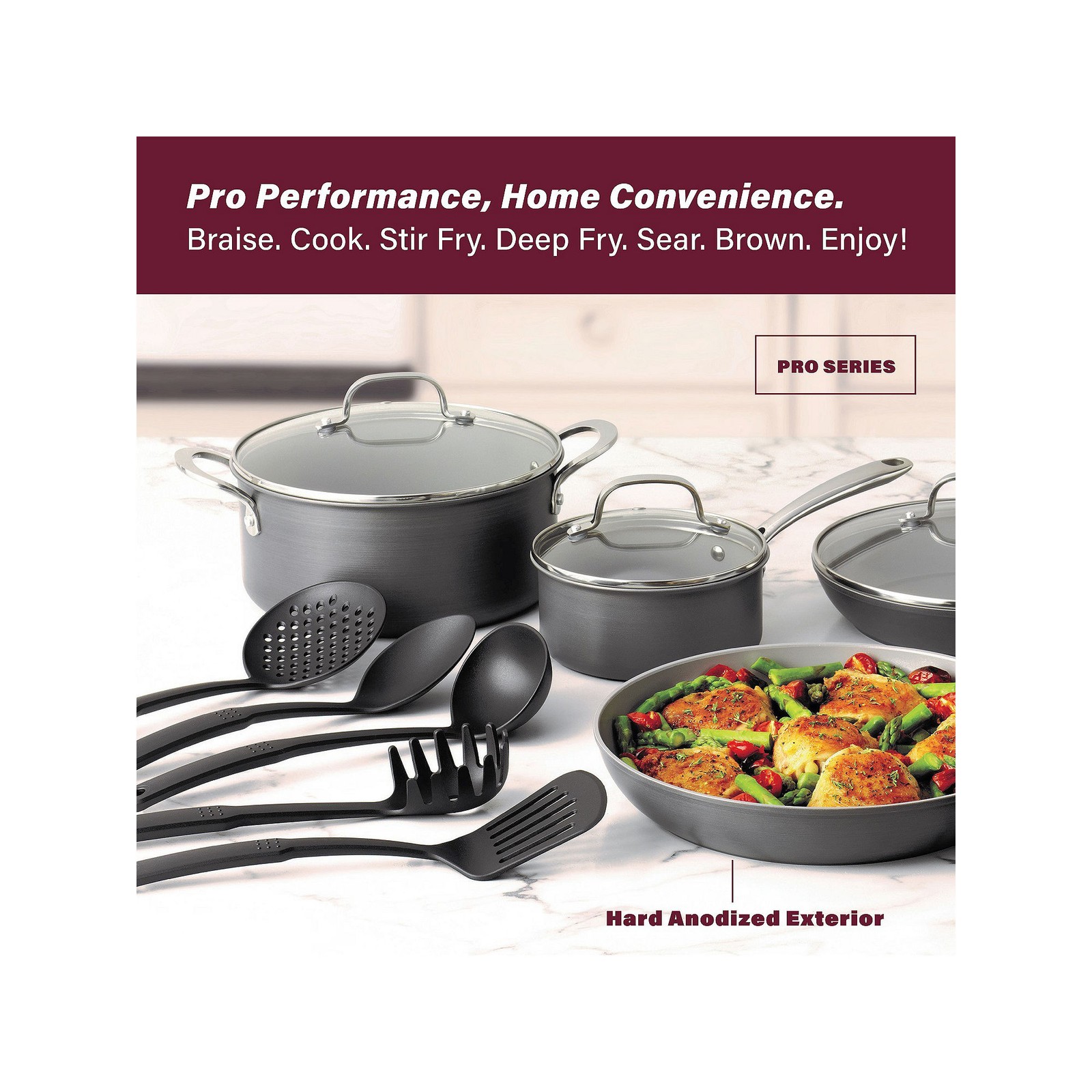 Granitestone Pro Hard Anodized 13-Pc. Nonstick Pots And Pans Cookware Set With