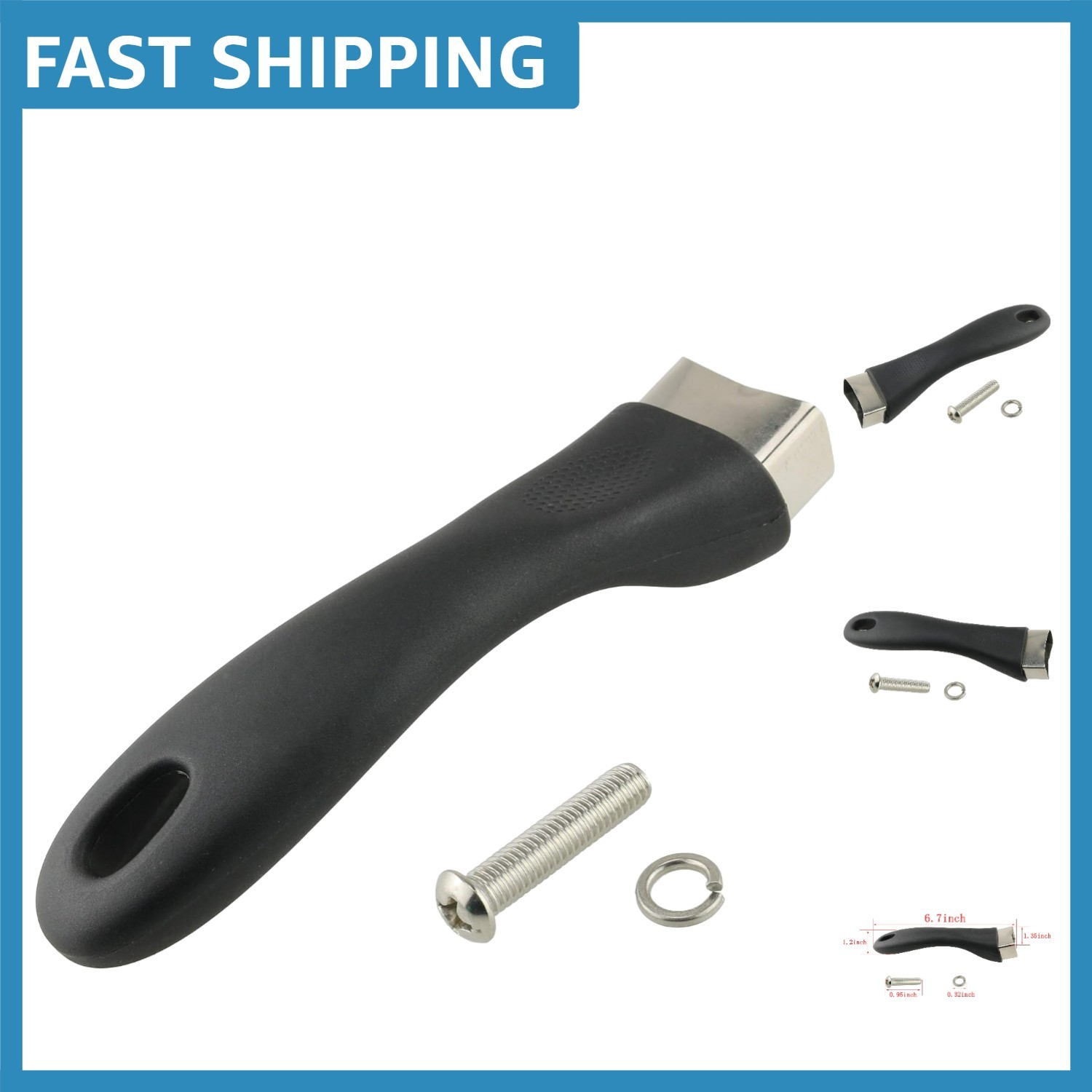 Versatile Bakelite Pot Handle Replacement – Sturdy Black Grip for Safety