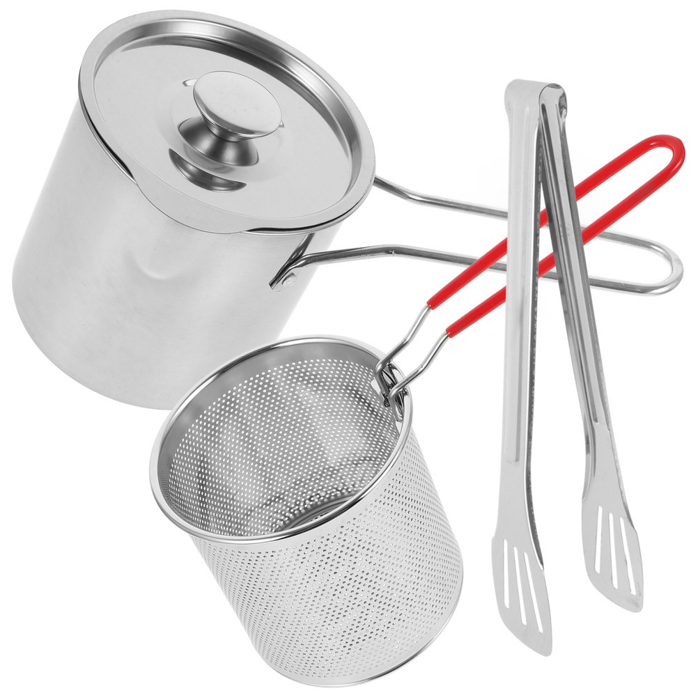Stainless Steel Deep Fryer Fryers Frying with Handle Compact