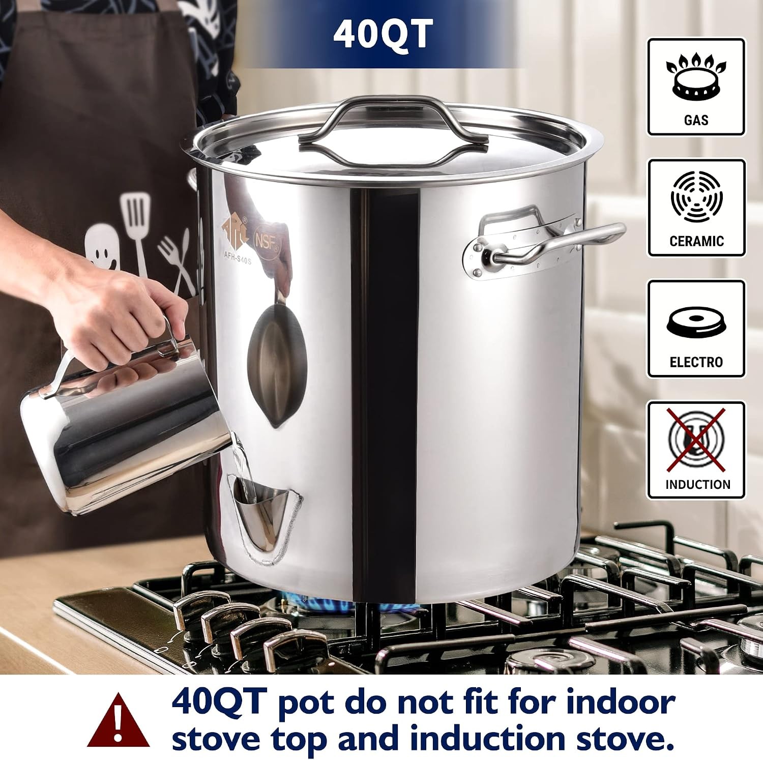 ARC 40QT Stainless Steel Tamale Steamer Pot w/Easy-fill Water Spout 10Gal |