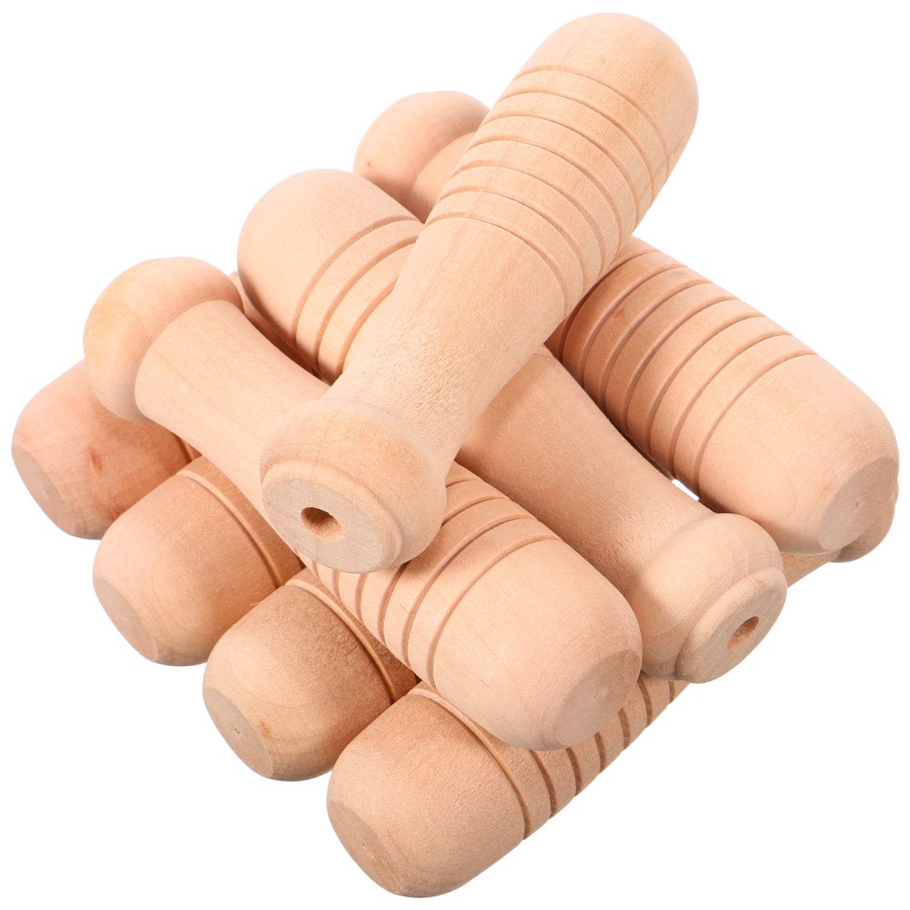 8Pcs Reusable Wood Handles for Wok Pot Pan Replacement with Hanging Hole Decor