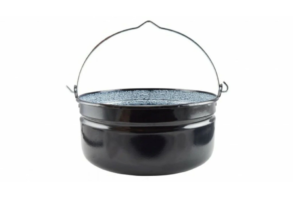 BLACK ENAMEL FISH SOUP KETTLE HUNGARIAN STYLE 8L (38CM)