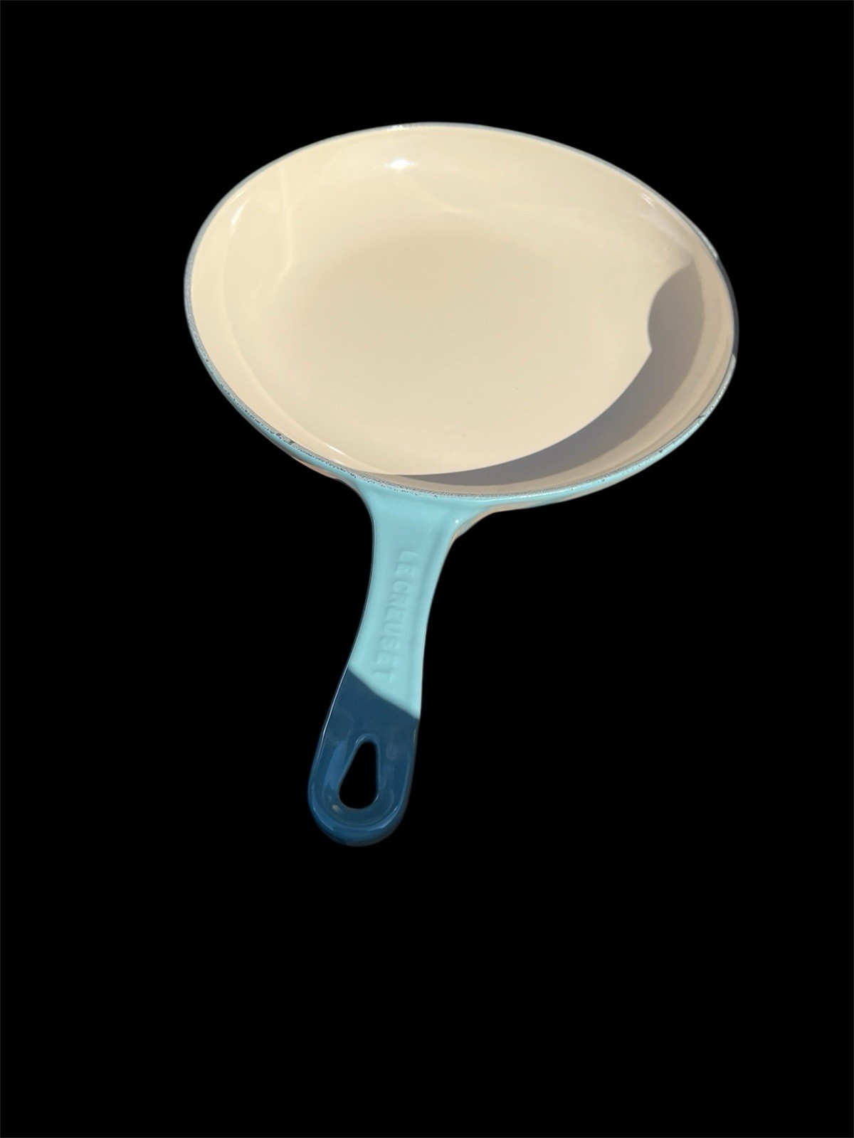 New Le Creuset Cast Iron Enamel Shallow Fry Omelette Pan Ocean Green 9 3/4″