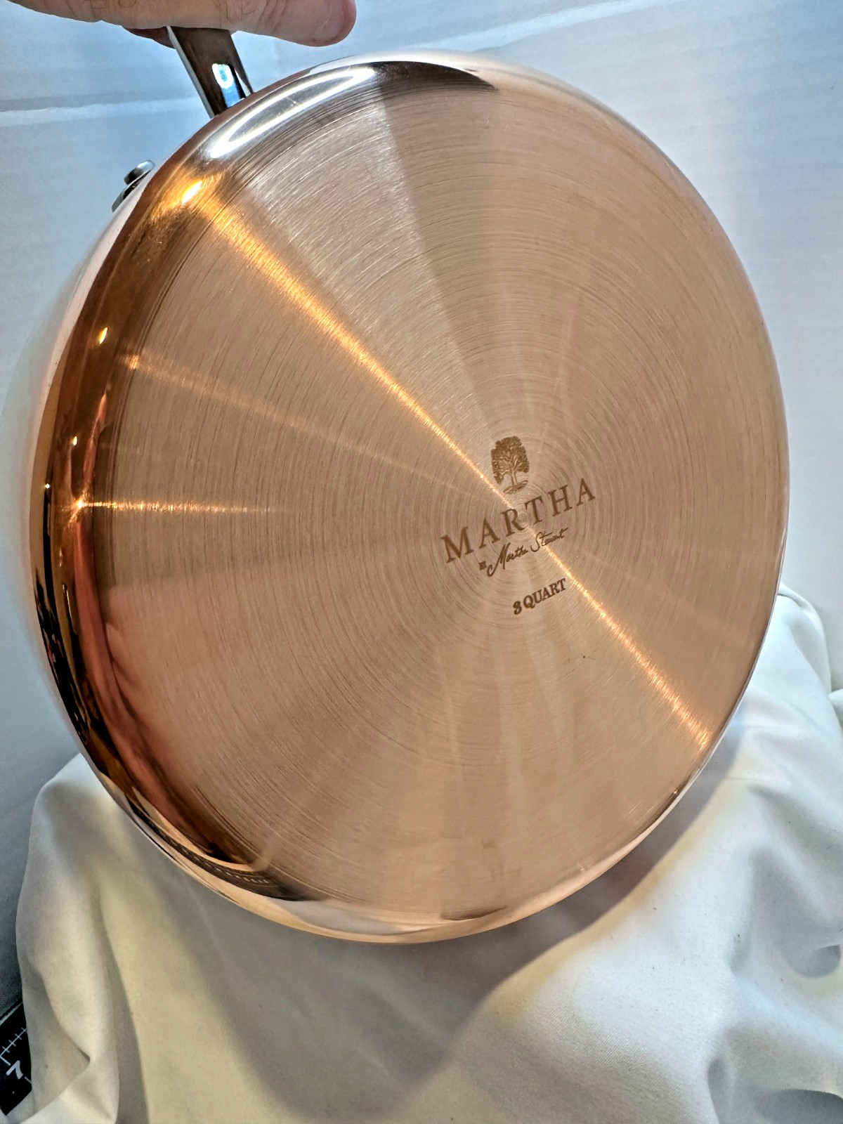 MARTHA STEWART 3qt Tri-ply Stainless Steel Signature Copper Low Sauce Pan w/Lid