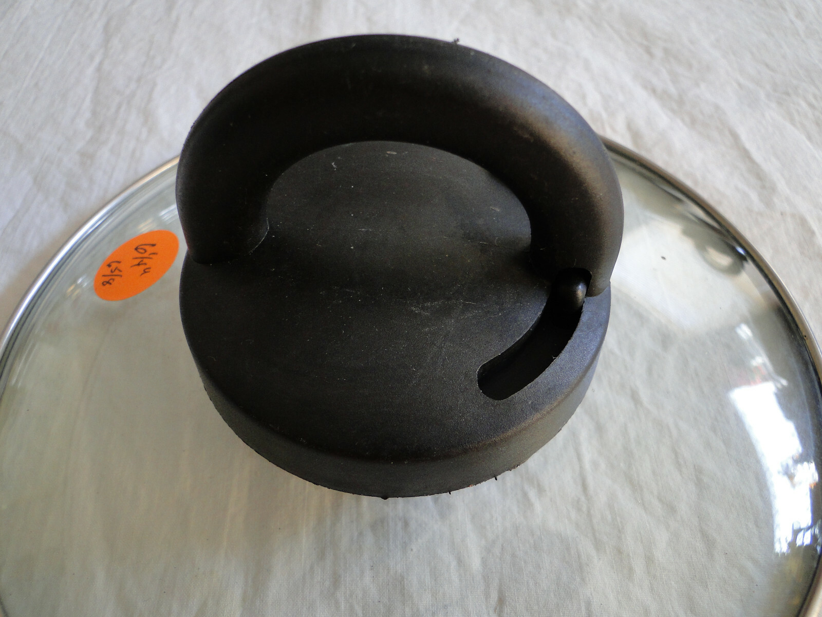 Clear Glass Cook Pot Replacement Lid – Black Vented Handle – 6-5/8″ Cookware (4)
