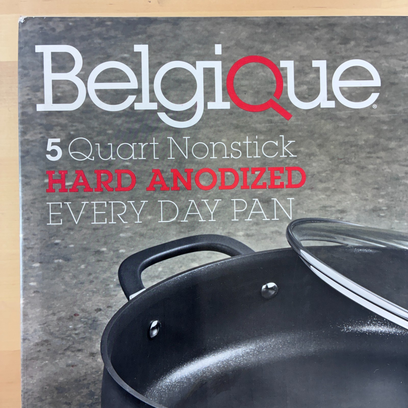 Belgique HS10820 5 Qt Hard Anodized Saute Pan Gray Nonstick Deep Skillet w/ Lid