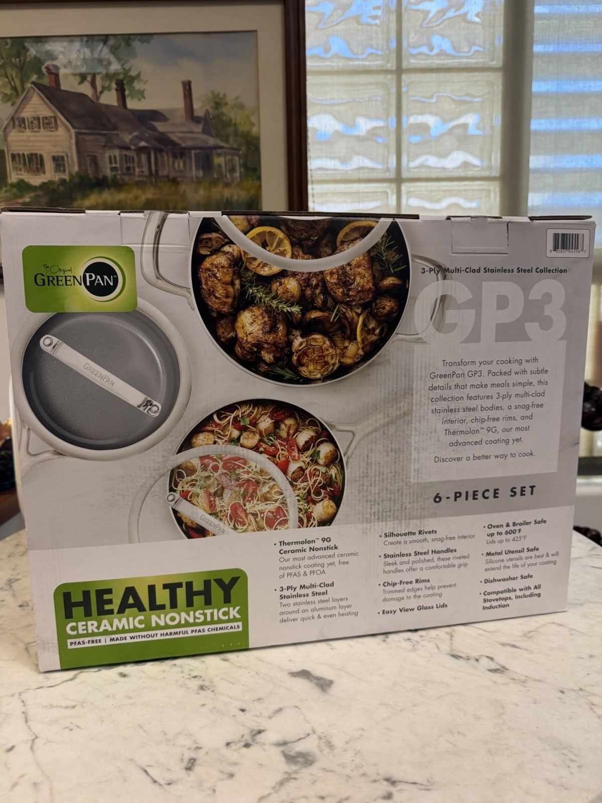 GreenPan GP3 6-Piece Cookware Set 3-Ply Multi-Clad Stainless Steel NEW SEALED