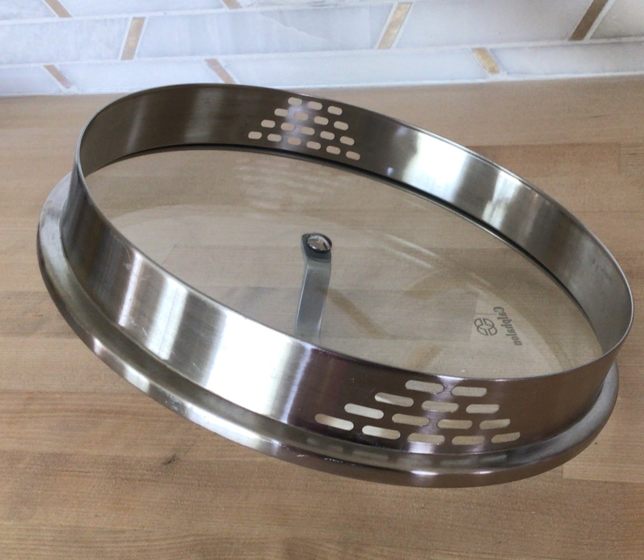 Calphalon 9” Strainer Lid only Glass Stainless Steel Replacement 8.5” Inner