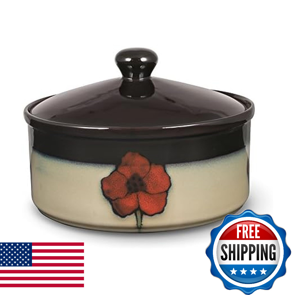 Pfaltzgraff Painted Poppies Round Covered Casserole Dish 5152557