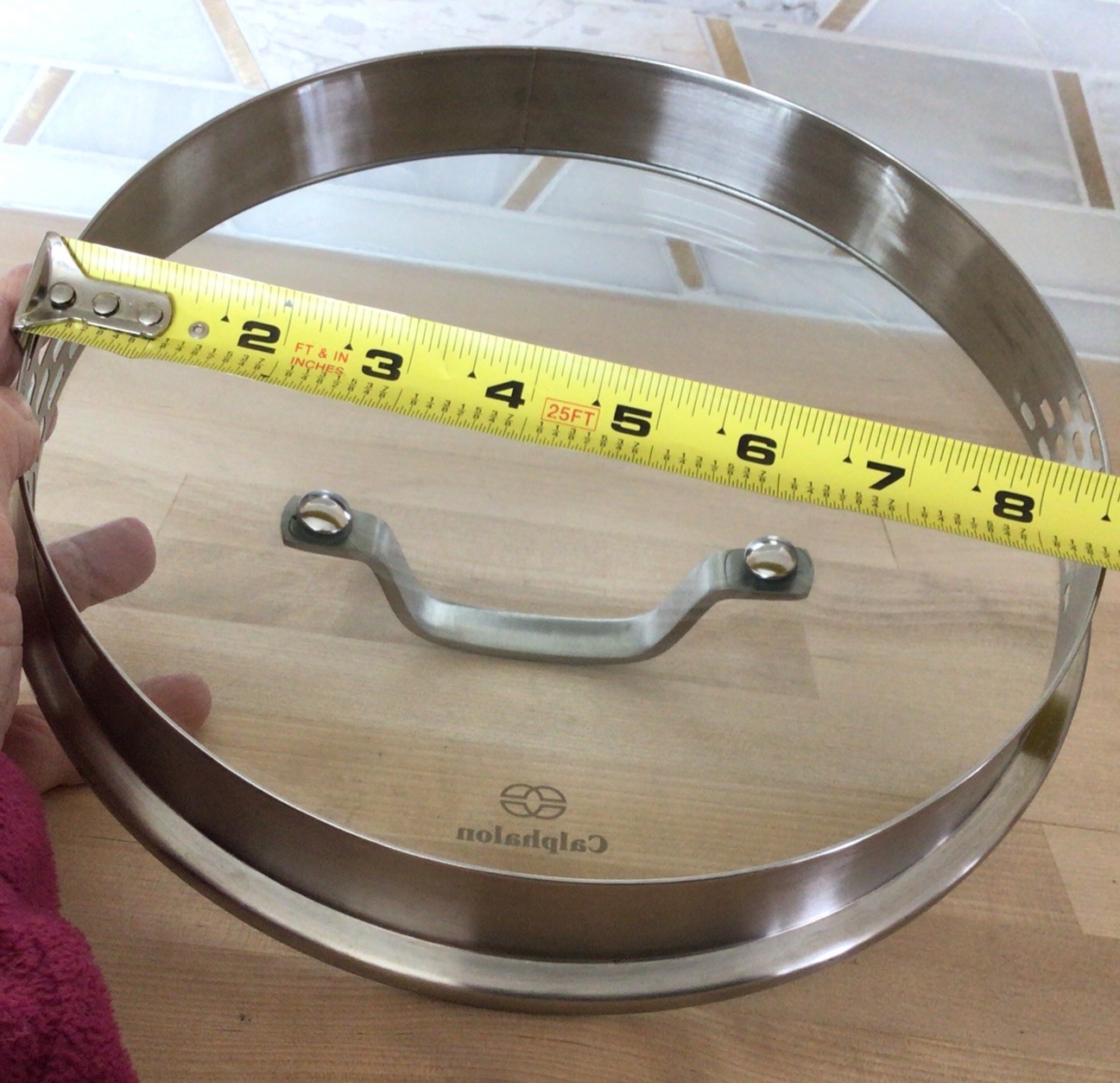 Calphalon 9” Strainer Lid only Glass Stainless Steel Replacement 8.5” Inner