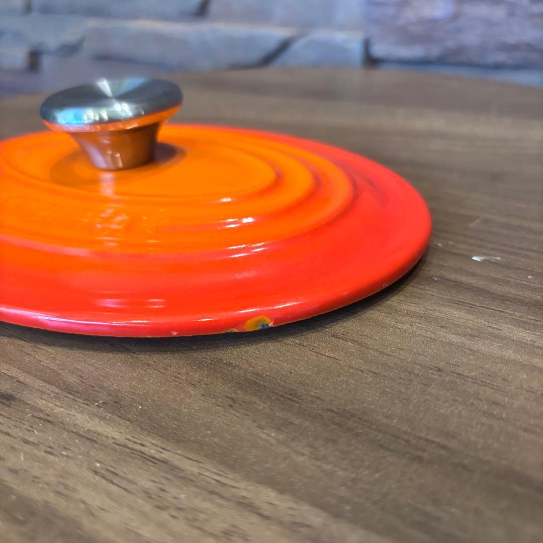 Le Creuset Signature Cocotte Oval 17cm 1qt Flame Orange Enamel Pot Cast Iron