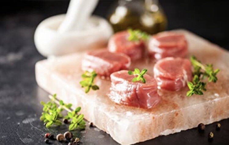 Tiabo Himalayan Salt Plate & Stainless Steel Holder, Salt Slab Block, for Grill