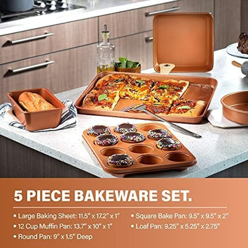 Hammered 15 Pc Ceramic Cookware Set Nonstick, Induction Pots and Pans Set Non St