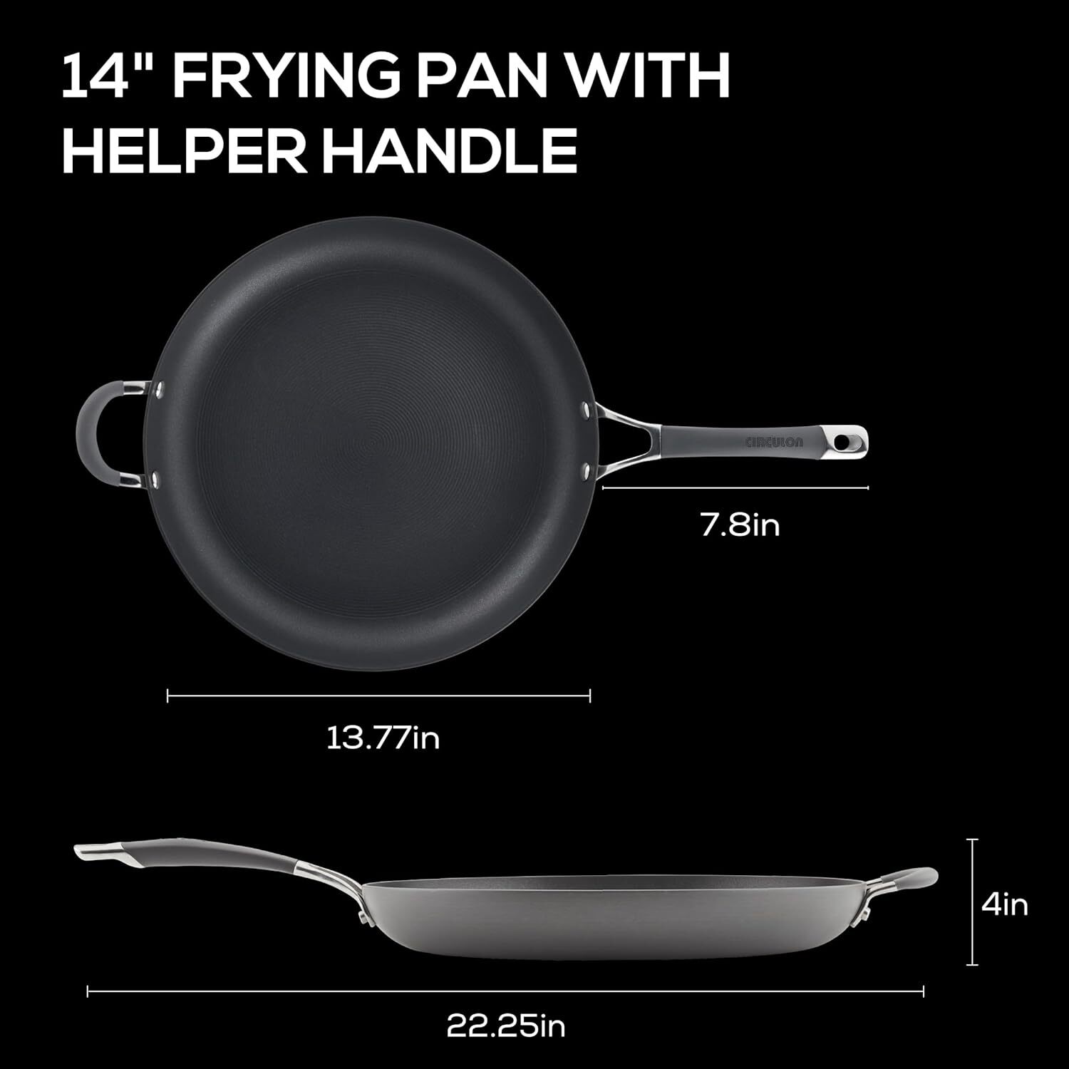 Radiance Hard Anodized Nonstick Frying Pan Fry Pan / Hard Anodized Skillet 14in