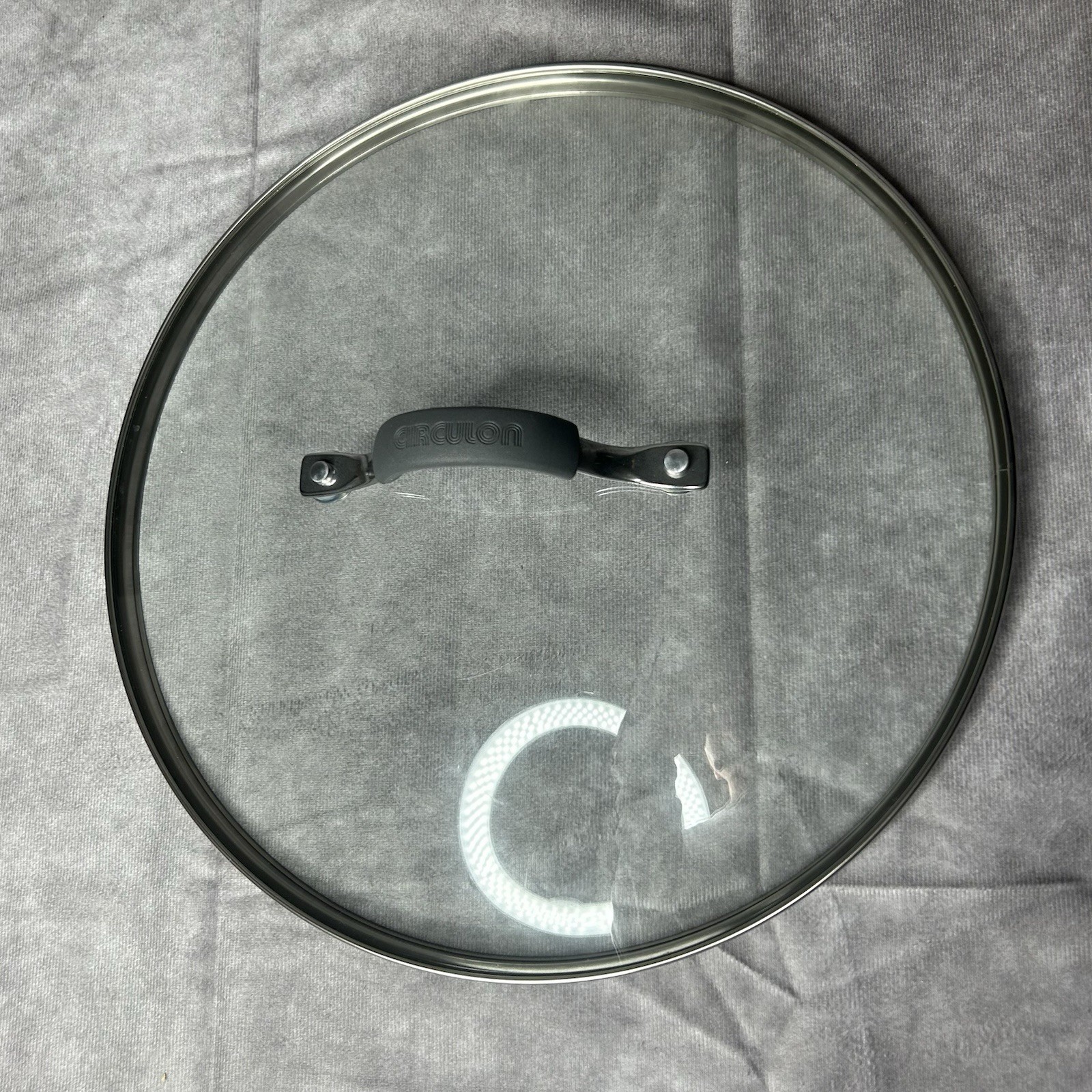 Circulon Pot Lid 11.5 In. Inner 12 In. Outer Clear Glass Replacement Lid