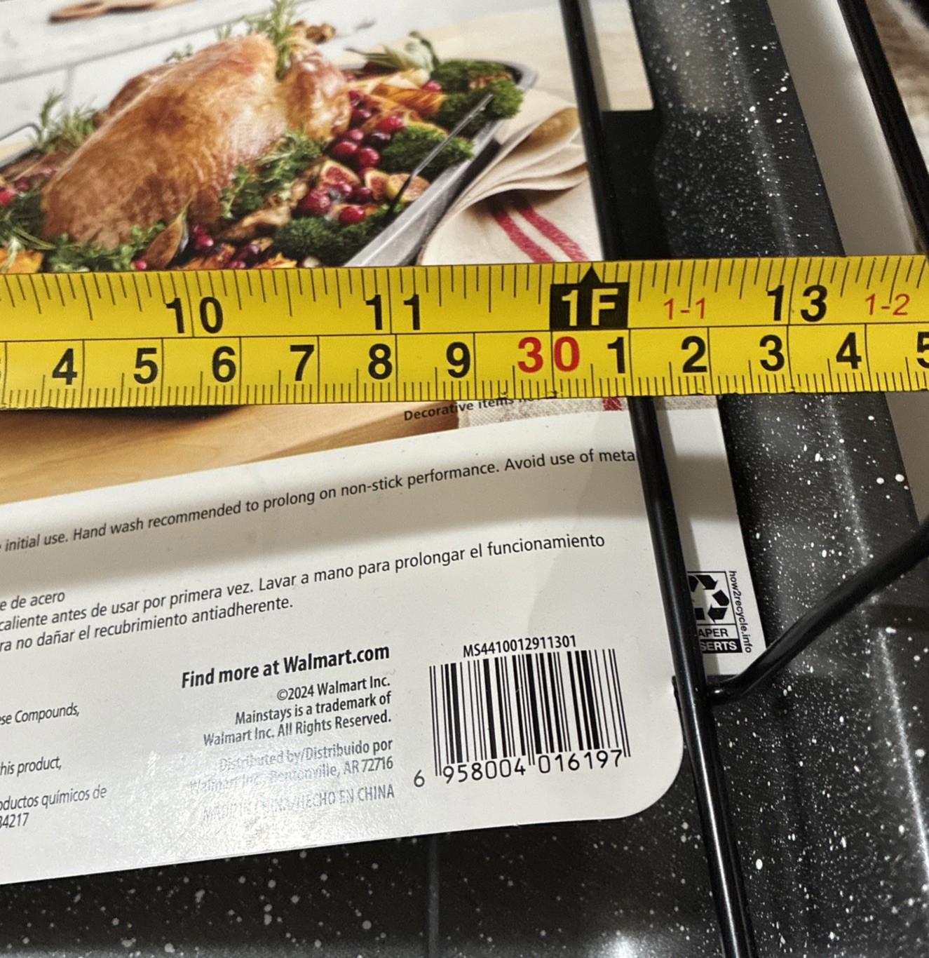 Mainstays Rectangle 18.9″ Non-Stick Dark Grey With Speckle Roaster With Rack