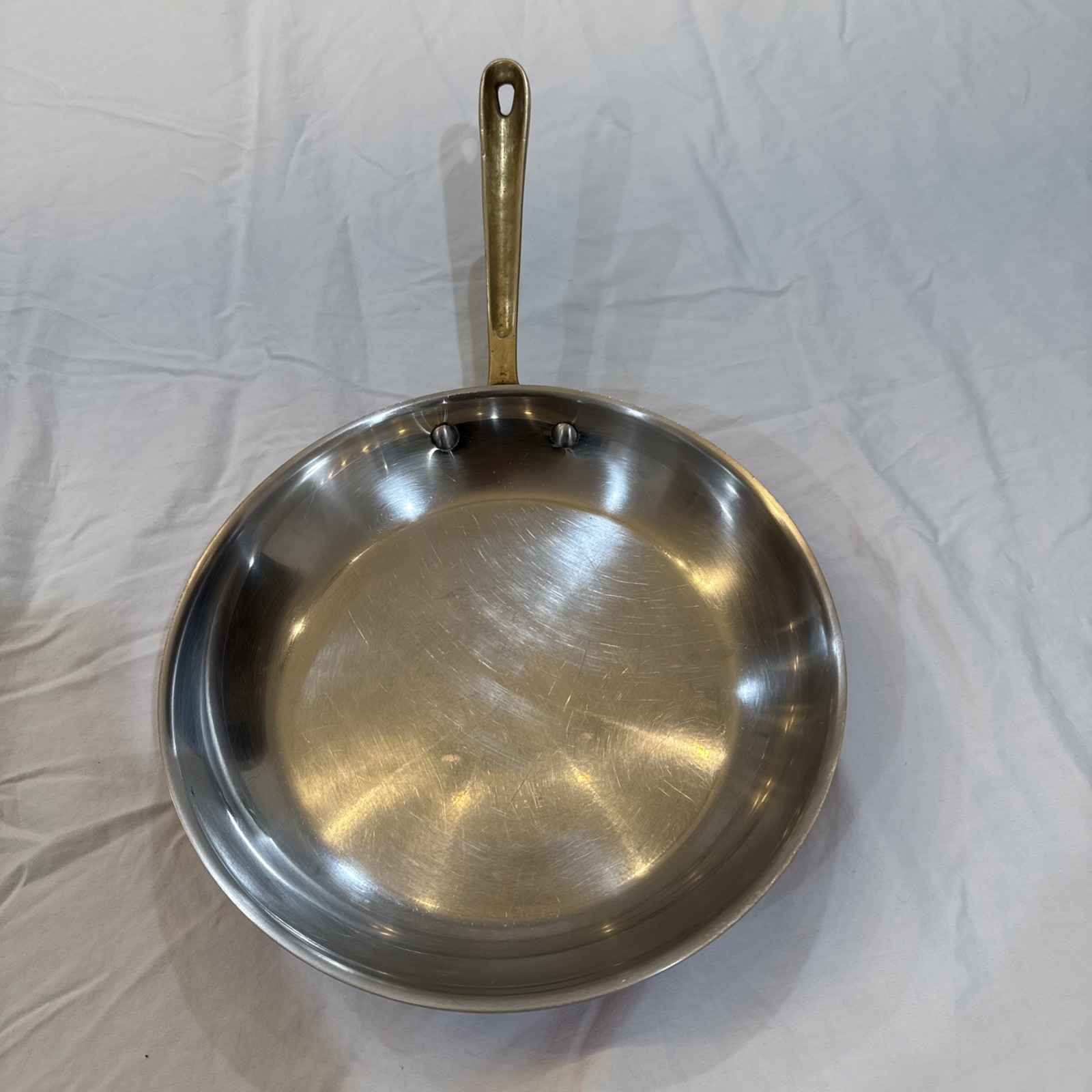 Vtg All-Clad Cop R Chef 12″ Frying pan Cop*r*Chef copper, SS, brass USA Nice!!