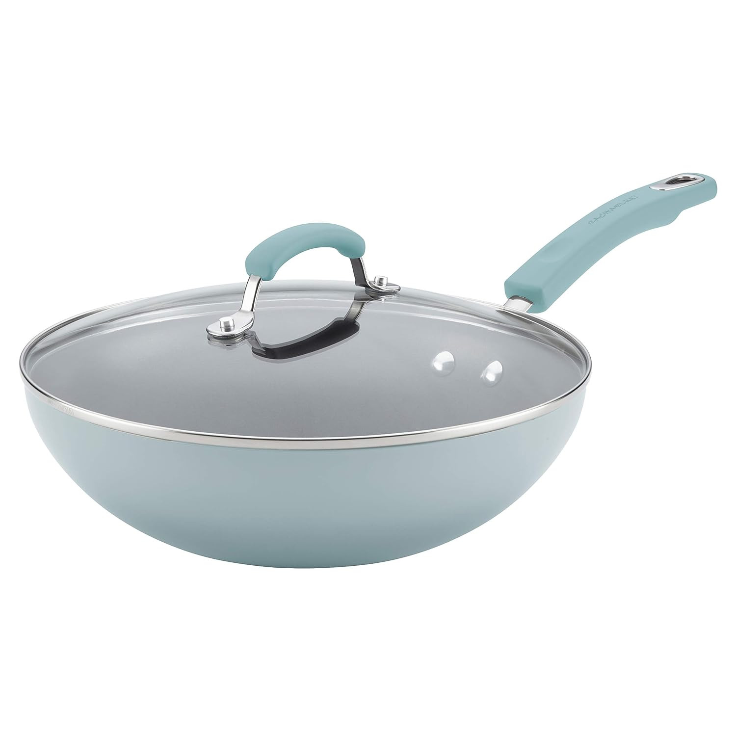 Classic Nonstick Stir Fry Pan with Glass Lid, 11 Inch – Sky Blue
