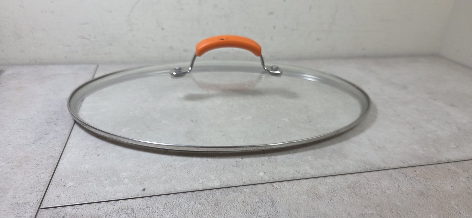 RACHAEL RAY Hard Anodized Non Stick 5 Qt Oval Saute Pan Lid Only Orange Handle
