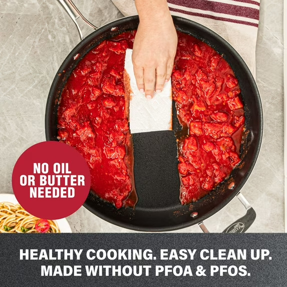 Granitestone 14” Nonstick Family Fry Pan with Helper Handle, Non Stick Skiller