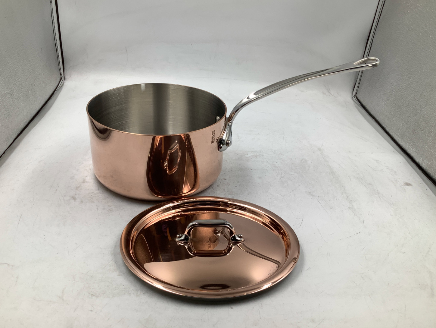 Mauviel M’Heritage 150 S Polished Copper & Stainless Steel Sauce Pan. 1.9 Qt