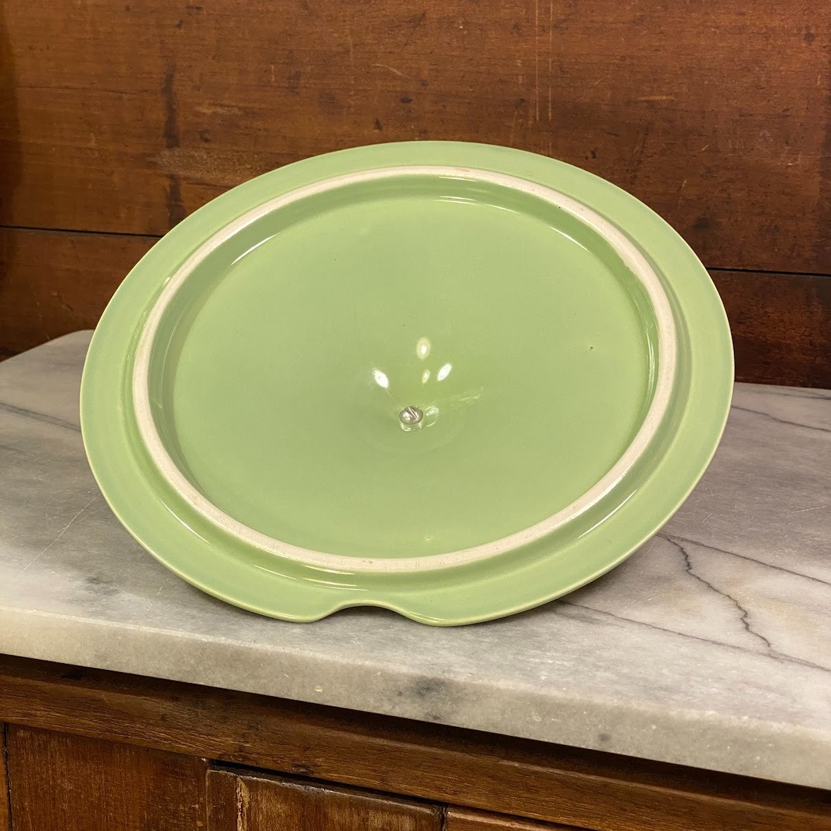 Vintage Salem Mint Green Ceramic Lid w/ Metal Handle Replacement