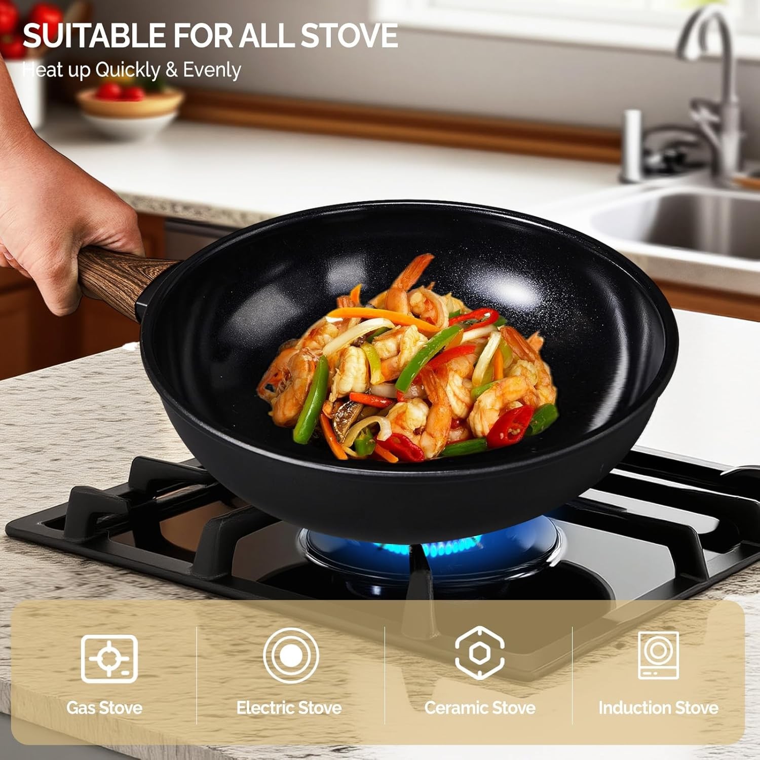 20-Piece Kitchen Cookware Set, Nonstick RV & Apartment Cooking Set Frying Pans
