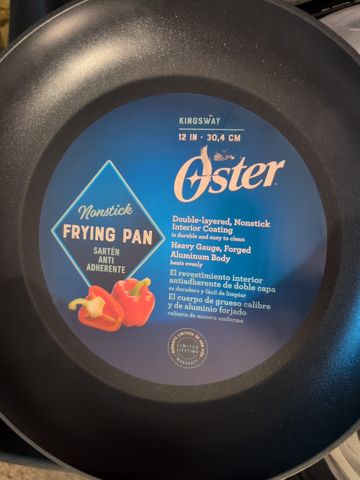 Oster 137520.01 Kingsway 12 Inch Aluminum Nonstick Frying Pan Black 12″ NEW