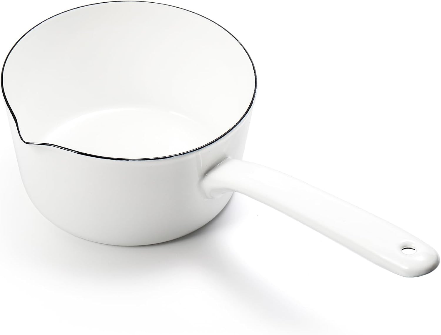 37 Oz Enamel Milk Pan Butter Warmer Pan Nonstick Saucepan W/ Pour Spout
