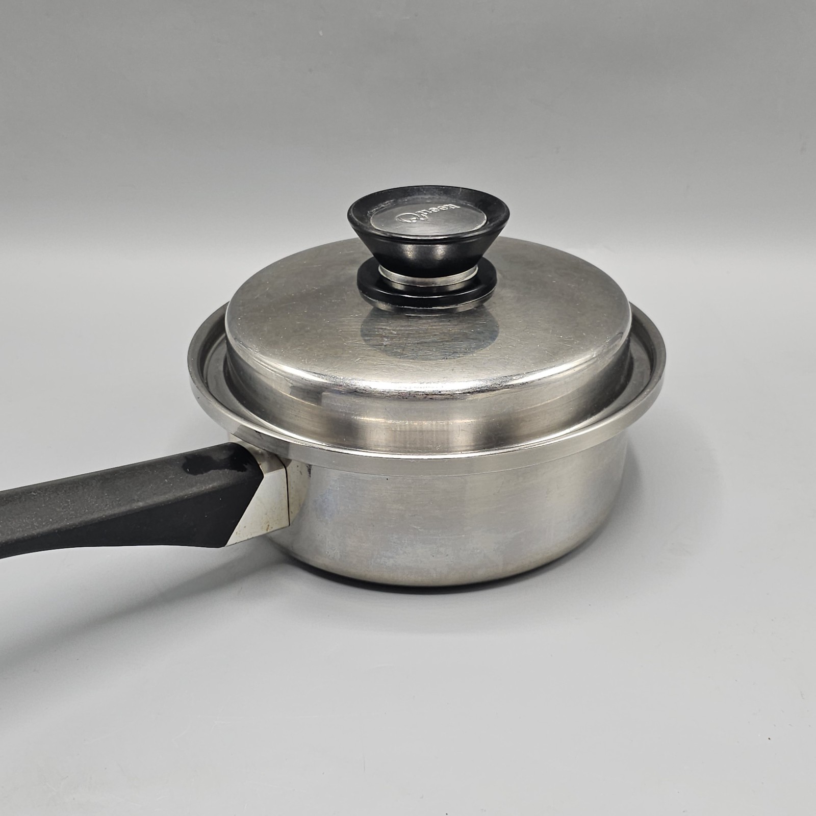 Vintage Amway Queen Stockpot 1 Quart 18/8 Stainless Steel Sauce Pan Made USA