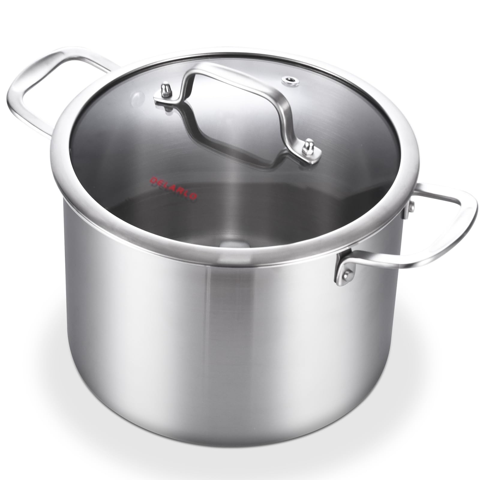 Tri-Ply Stainless Steel 8 Quart Stock Pot, Heavy-Duty, All Stove Compatible, …