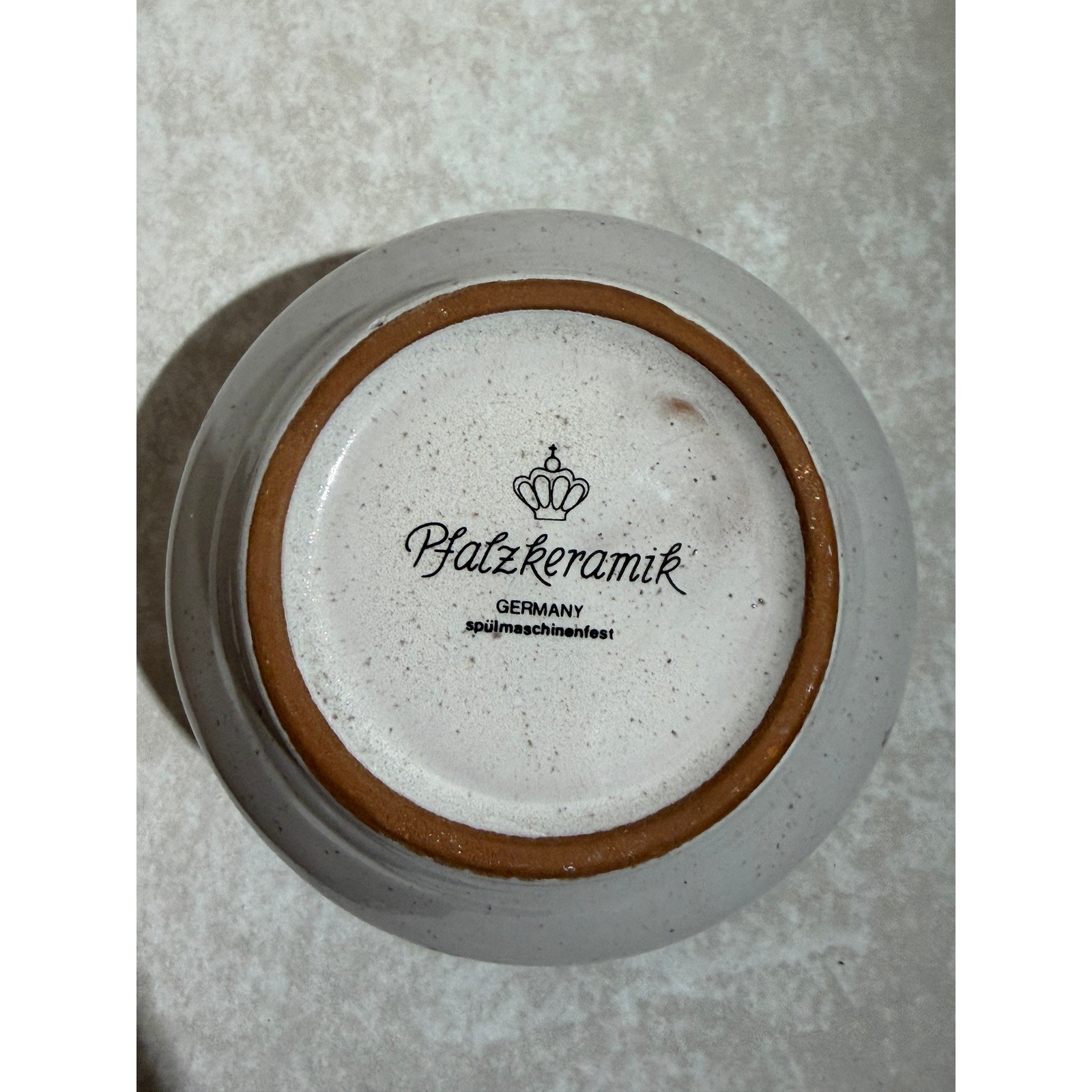 Pfalzkeramik Germany Marigold Floral Stoneware Crock Speckled Pottery Planter