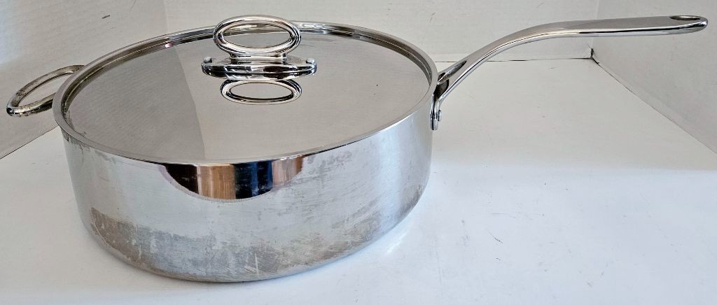 Sur La Table 12T Saute Chefs Pan ~5 Qt ~Pro Quality ~Stainless ~12” D ~w/ Lid