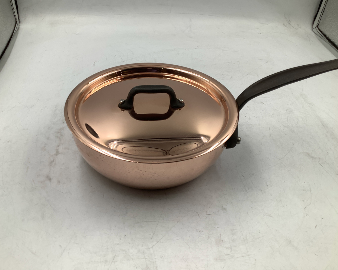 Mauviel M’Heritage 150 CI 1.5mm Polished Copper Chef Pan, 1.8-Qt