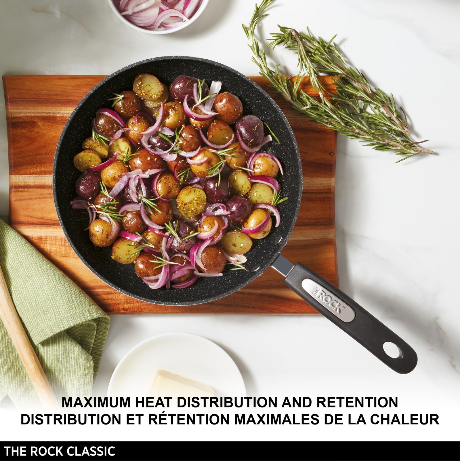 Starfrit The Rock 20cm (8″) Non-Stick Fry Pan – Durable Forged Aluminum – Ove…